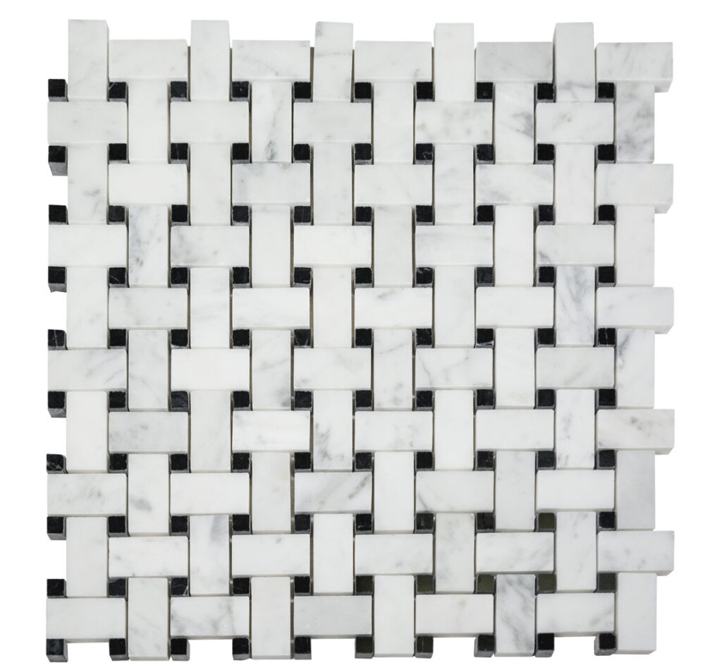 Bianco Carrara Nero Marquina Basketweave